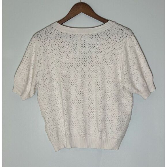 Splendid Sadie Short Sleeve Open Knit Sweater Size Medium - Picture 3 of 5